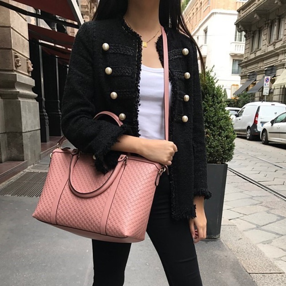 GUCCI IndiPink GG Medium Tote Shoulder Bag - Picture 7 of 8